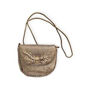 Vintage Gold Mesh Metal Bow Evening Bag